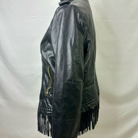 Steve Madden fringe Faux Leather Jacket Size Large - Picture 9 of 14